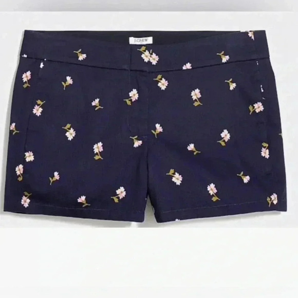 J. Crew Pants - J. Crew Mercantile Navy Floral Patterned Women's Shorts • 4